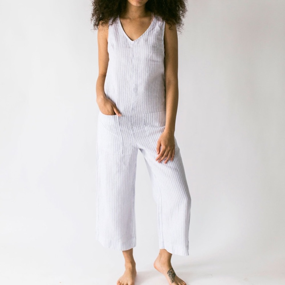 Suunday linen striped jumpsuit